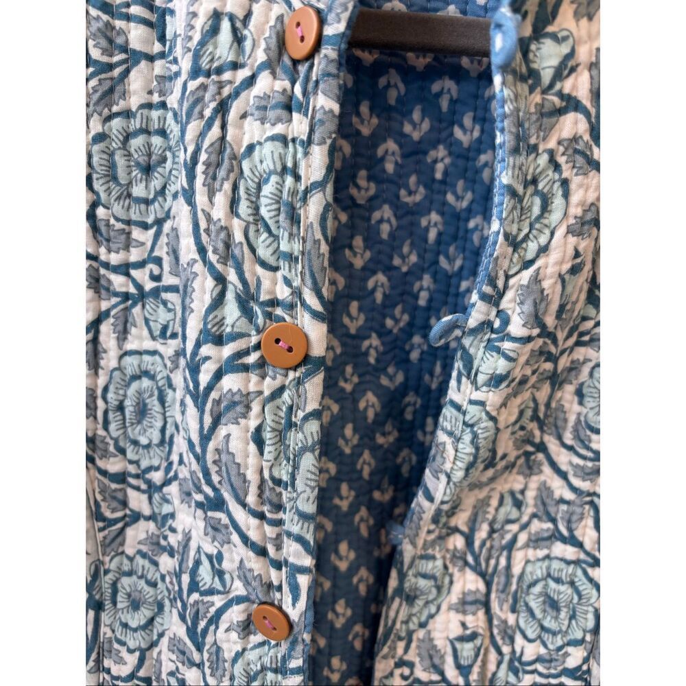 NWOT Boutique reversible quilted jacket, Med $128 cottagecore coastal - Picture 6 of 9